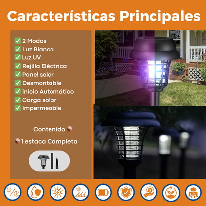 Estaca, Luz Solar Led y UV anti mosquitos