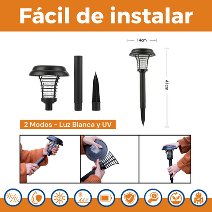 Estaca, Luz Solar Led y UV anti mosquitos