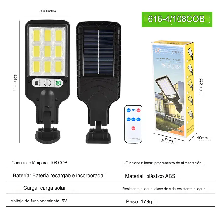 Luz Solar Led -  Gran Potencia, Seguridad